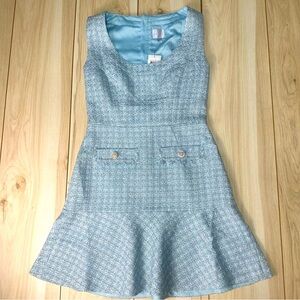 New Guess Women's Daphnee Metallic-Threaded Tweed Mini Dress Size Small